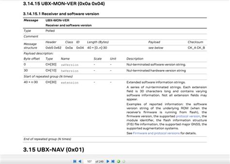 ubx protocol "UBX-MON-VER" no response?