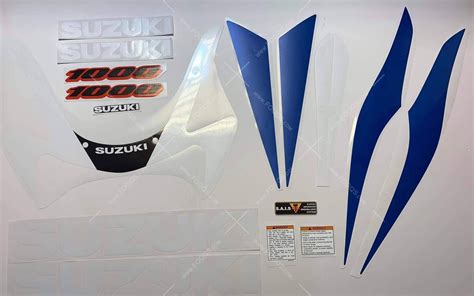 Suzuki Gsxr White Blue Fooqs Motorcycle Decals Naklejki