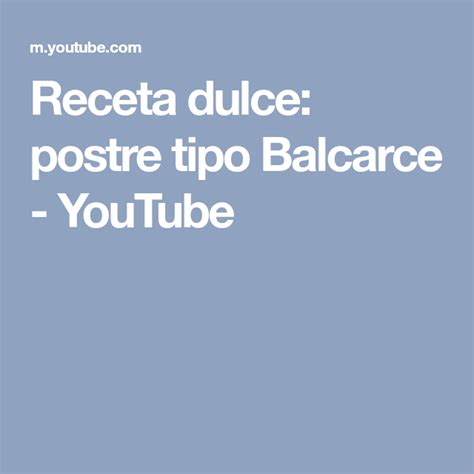 Receta Dulce Postre Tipo Balcarce Youtube