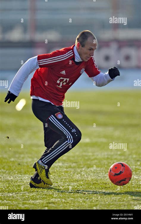 Dutch National Soccer Player Arjen Robben Of Fc Bayern Munich Controls