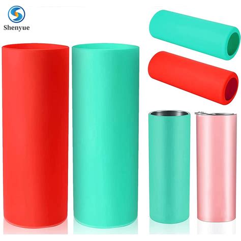 2Pcs Silicone Wraps Sublimation Tumblers Sleeve For 20oz Skinny