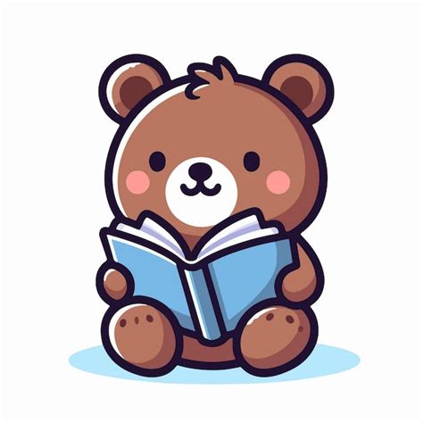 Premium Vector | Vector cute cartoon animals reading a book illustration