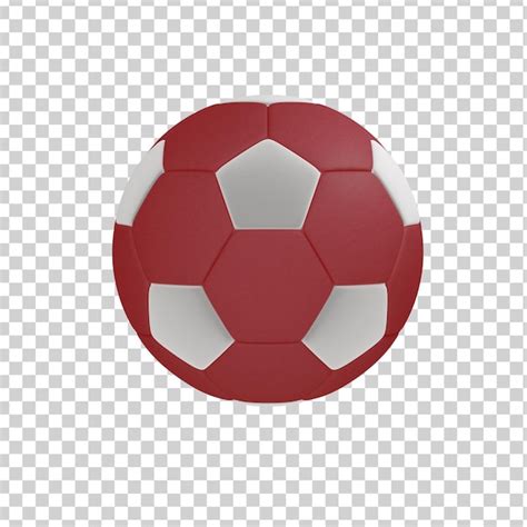 Premium PSD 3d Fully Transparent Red And White Soccer Ball