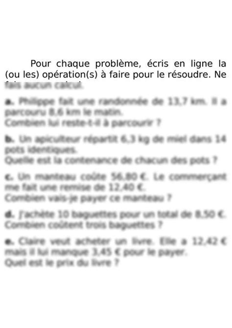 Solution Probl Mes Et Calculs Exercices De Maths Me Sixi Me Imprimer