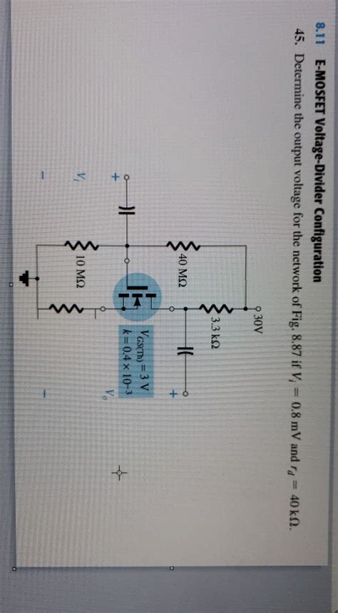 Solved 811 E Mosfet Voltage Divider Configuration 45