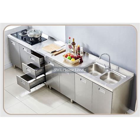 100 Stainless Steel Kitchen Cabinet Whole Set Anti Rust Cabinet For