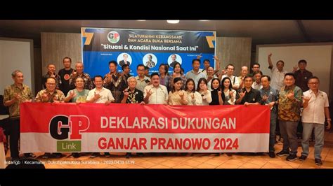 Gp Link Di Surabaya Deklarasi Dukungan Ganjar Pranowo Sebagai Capres