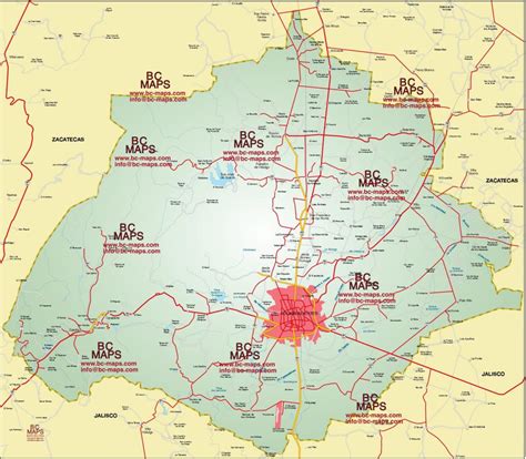 Aguascalientes Mapa Vectorial Editable Eps Illustrator