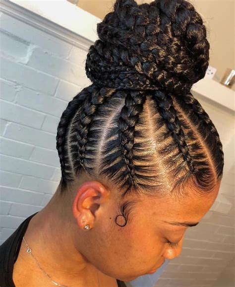 Orgeous Stitch Braid Bun💫 Perfect Protective Style💫 Feature Braided