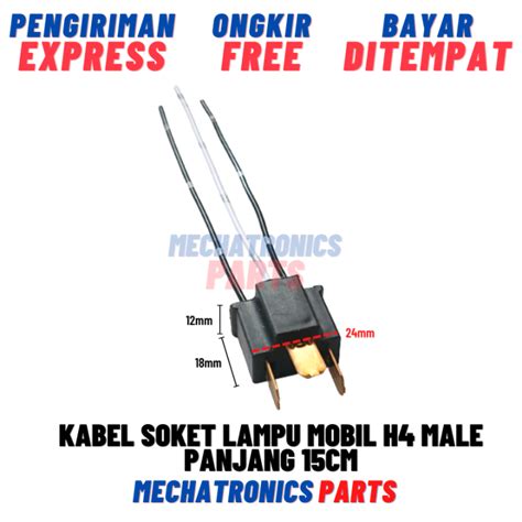 Kabel Soket Lampu Mobil H Male Socket Halogen Cowok Laki Tembaga