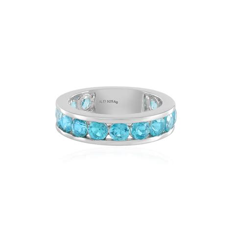 Schicker Brasilianischer Paraiba Topas 925 Silber Ring 3 905ct