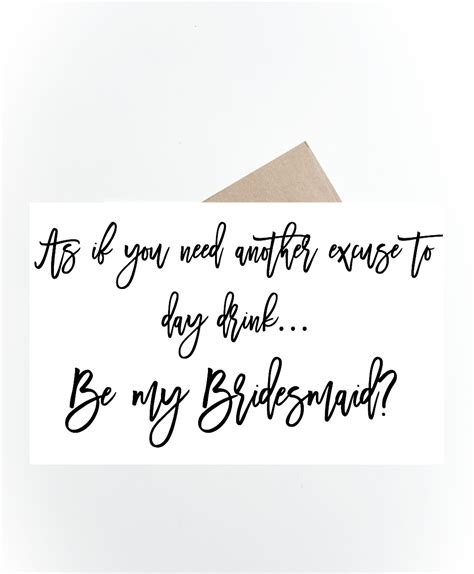 Funny Bridesmaid Proposal Cards Funny Proposal As If You Etsy