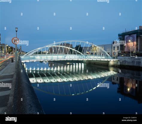 The James Joyce Bridge Dublin City County Dublin Ireland Stock Photo