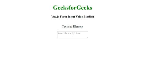 Vue Js Form Input Value Binding Geeksforgeeks