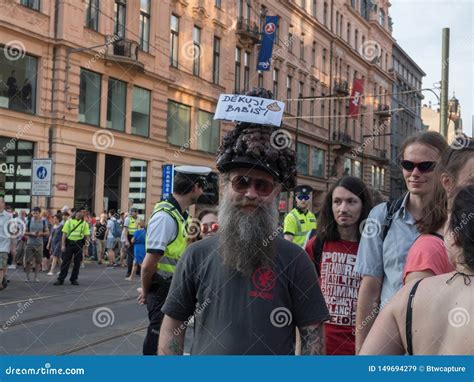 Protests On Wenceslas Square In Prague Editorial Stock Image Image Of