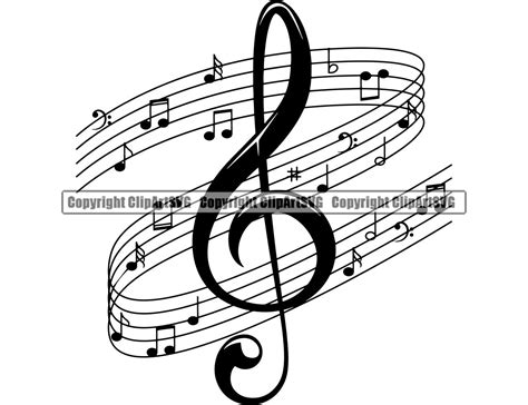 Music Note Symbol Treble Clef Sheet Musical Classical Piano Keys Design ...