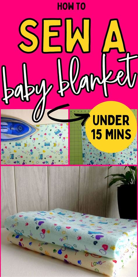 How To Sew A Baby Blanket In 15 Minutes Easy Sewing Patterns Baby