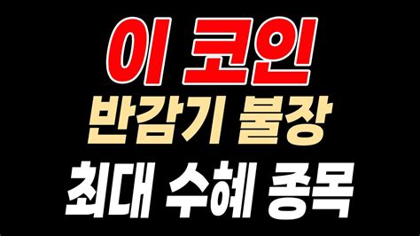 급등 직전 종목 이 코인 하나면 충분합니다 Youtube