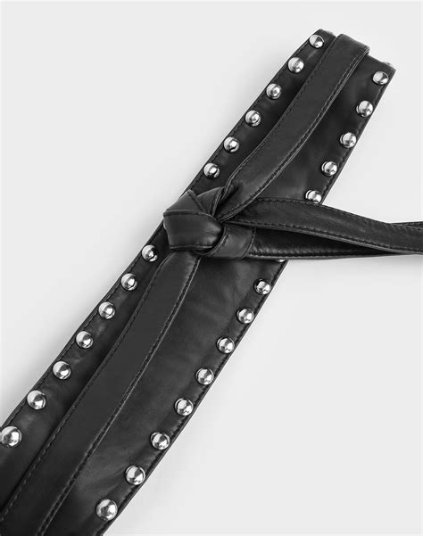 Bella Stud Wrap Belt Black Belts Waist Womens Clothing Storm