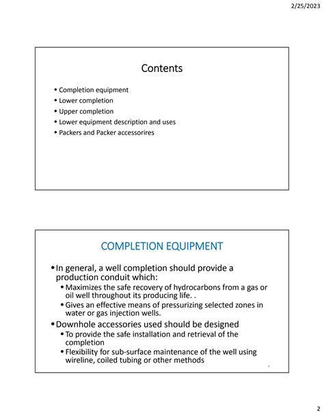 SOLUTION: Part 3 1 well completion equipment - Studypool