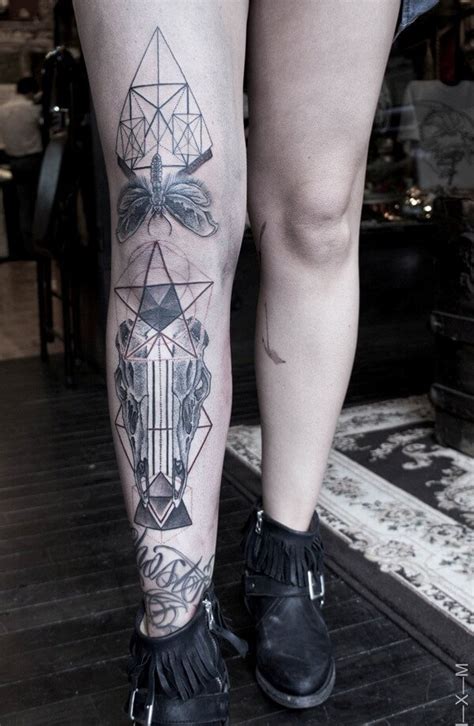 Leg Geometric Tattoo Images The Style Inspiration