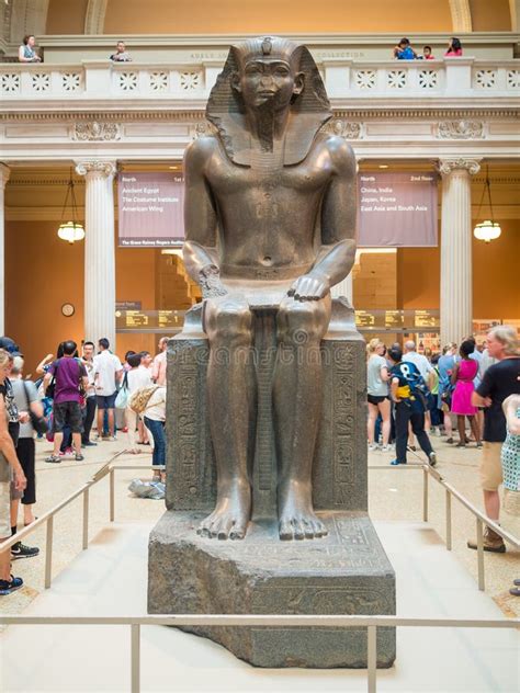 Sculpture of a Pharaoh at the Met in New York Editorial Stock Image - Image of metropolitan ...