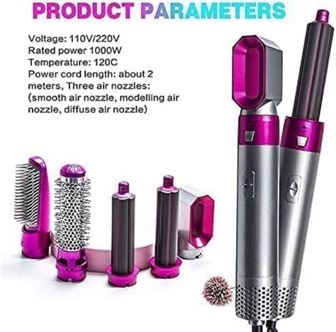 Hair Styling Tool Set With Hot Air Dryer In Rotating Brush