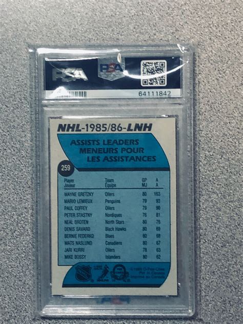 Opc O Pee Chee Wayne Gretzky Nhl Assist Leader