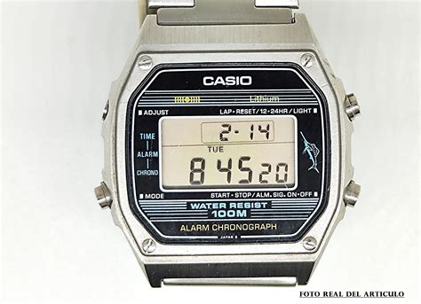 VINTAGE WATCH CASIO MARLIN W 350 QW 152 JAPAN WR 100m CASE ACERO AÑO