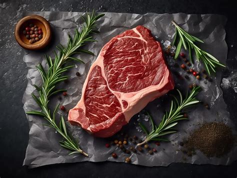 Premium AI Image Rib Eye Steak Raw