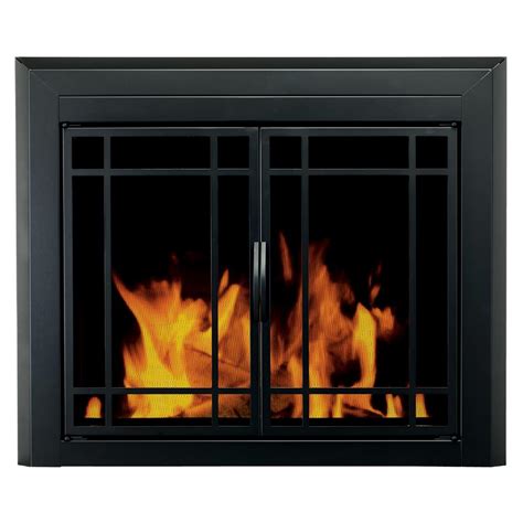 Pleasant Hearth Easton Medium Glass Fireplace Doors Ea 5011 The Home Depot