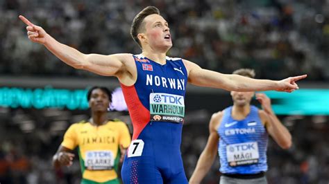 M W Lekkoatletyce Norweg Karsten Warholm Najlepszy W Biegu Na