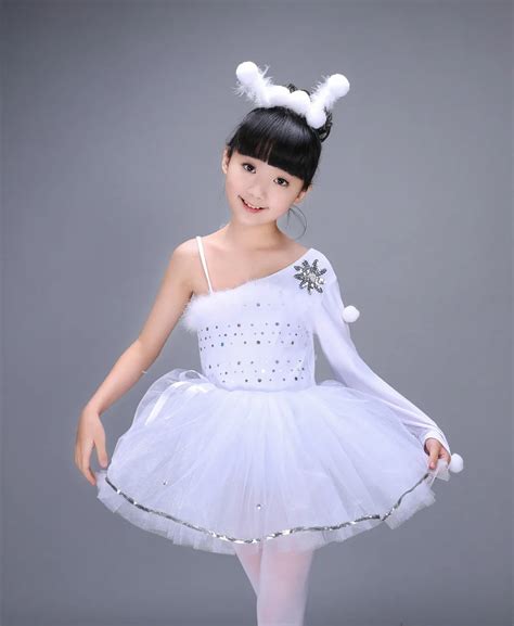 2017 new Children Swan Lake Ballet Costume Girl White Ballet Dress ...