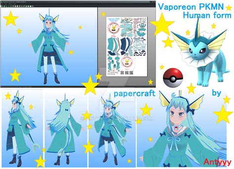 11 Easy Papercraft Template Vaporeon Anyemicasl