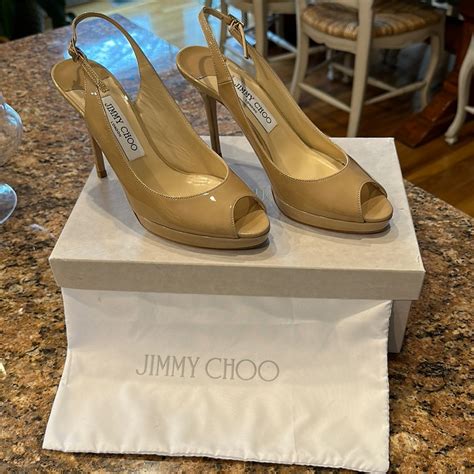 Jimmy Choo Nova Slingback Nude Patent Leather Size Gem