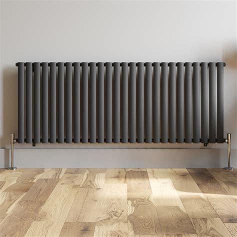 Anthracite Designer Radiator Horizontal Oval Column Single Panel Rad