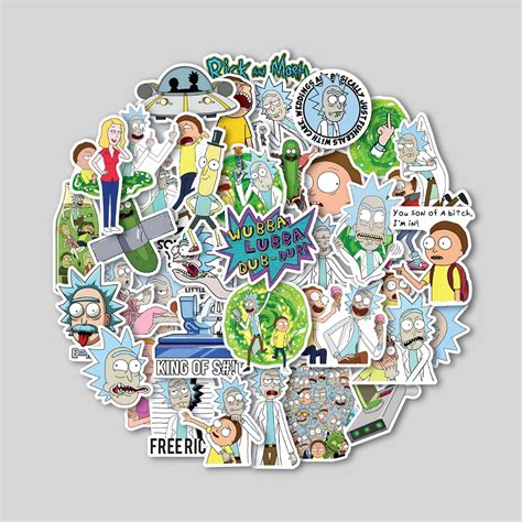 Rick And Morty Sticker Pack Tumbler Sticker Helmet Suitcase Laptop