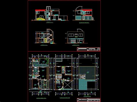 Vivienda Unifamiliar En Autocad Librer A Cad