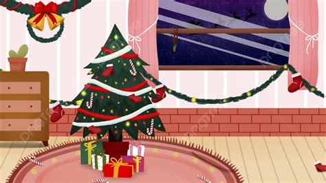 Cartoon Christmas Interior Panels Background, Christmas Material, Christmas Party Background ...