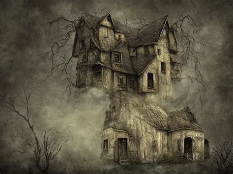 A Creepy House In The Style Of Anton Semenov Digital Stable