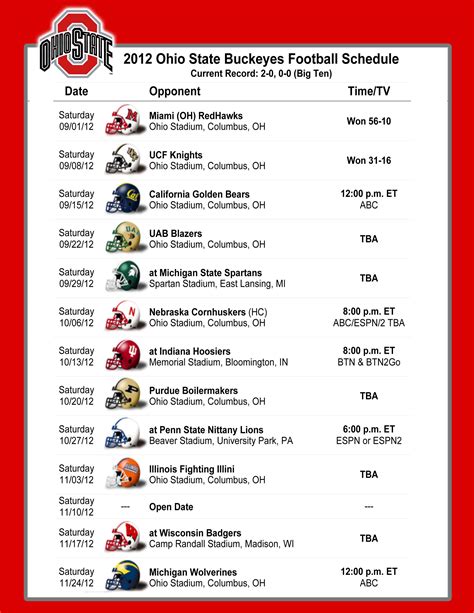 Ohio State Football 2024 Football Schedule Printable Sue Lettie