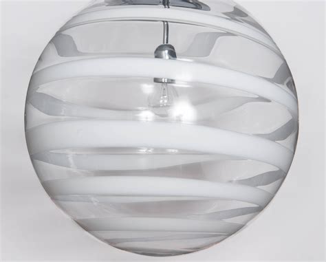 Murano Glass Globe Pendants With Black Swirl Accent For Sale At Stdibs