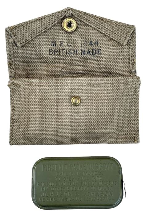 IMCS Militaria US WW2 British Made First Aid Kit Pouch With Kit