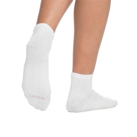 Hanes Hanes Womens Comfortblend® Ankle Socks Extended Size 6 Pack 681 6p