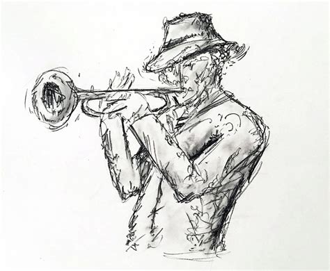 Trumpet Player Drawing by Marcos Inacio - Fine Art America