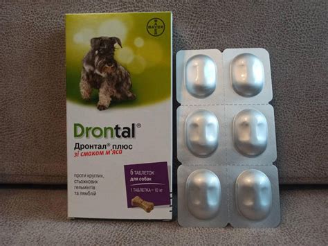 Дронтал Плюс (Drontal plus) таблетки с вкусом мяса для собак 6 таб ...