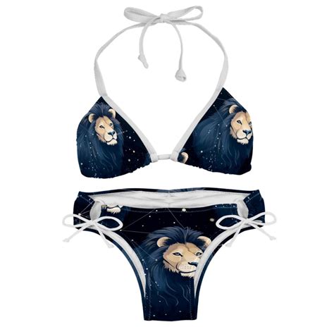 Leo Constellation Adjustable Strap Bikini Set With Detachable Sponge