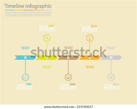 Vintage Timeline Infographic Set Icons Vector Vector De Stock Libre