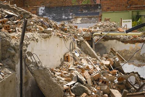 The Destruction Of Old House With Rubble Stock Photo Image Of Damage