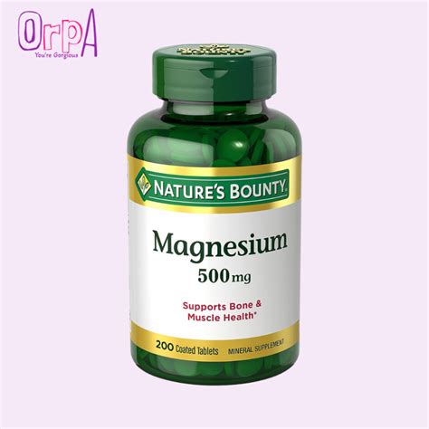 Nature S Bounty Magnesium Mg Coated Tablets Orpa